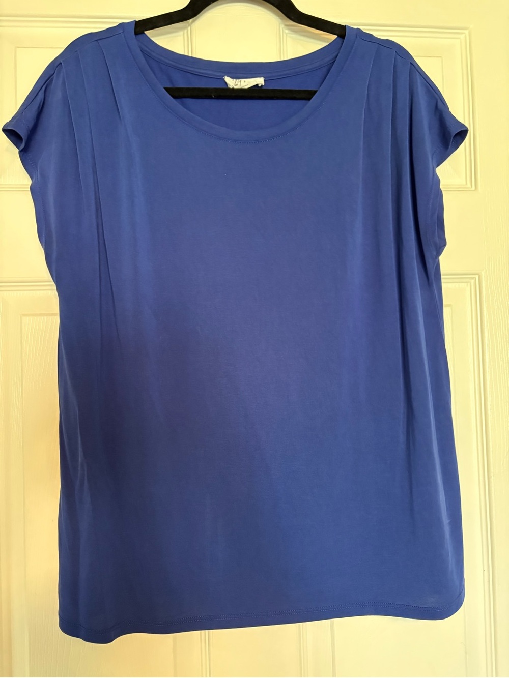 Maurices Short Sleeve Scoop Neck Top in Cobalt Blue